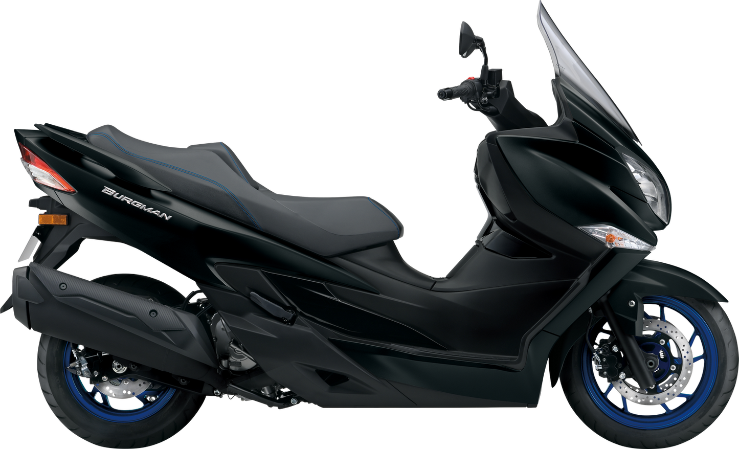 Burgman AN400A hovedbilde sett fra side sort farge i studio