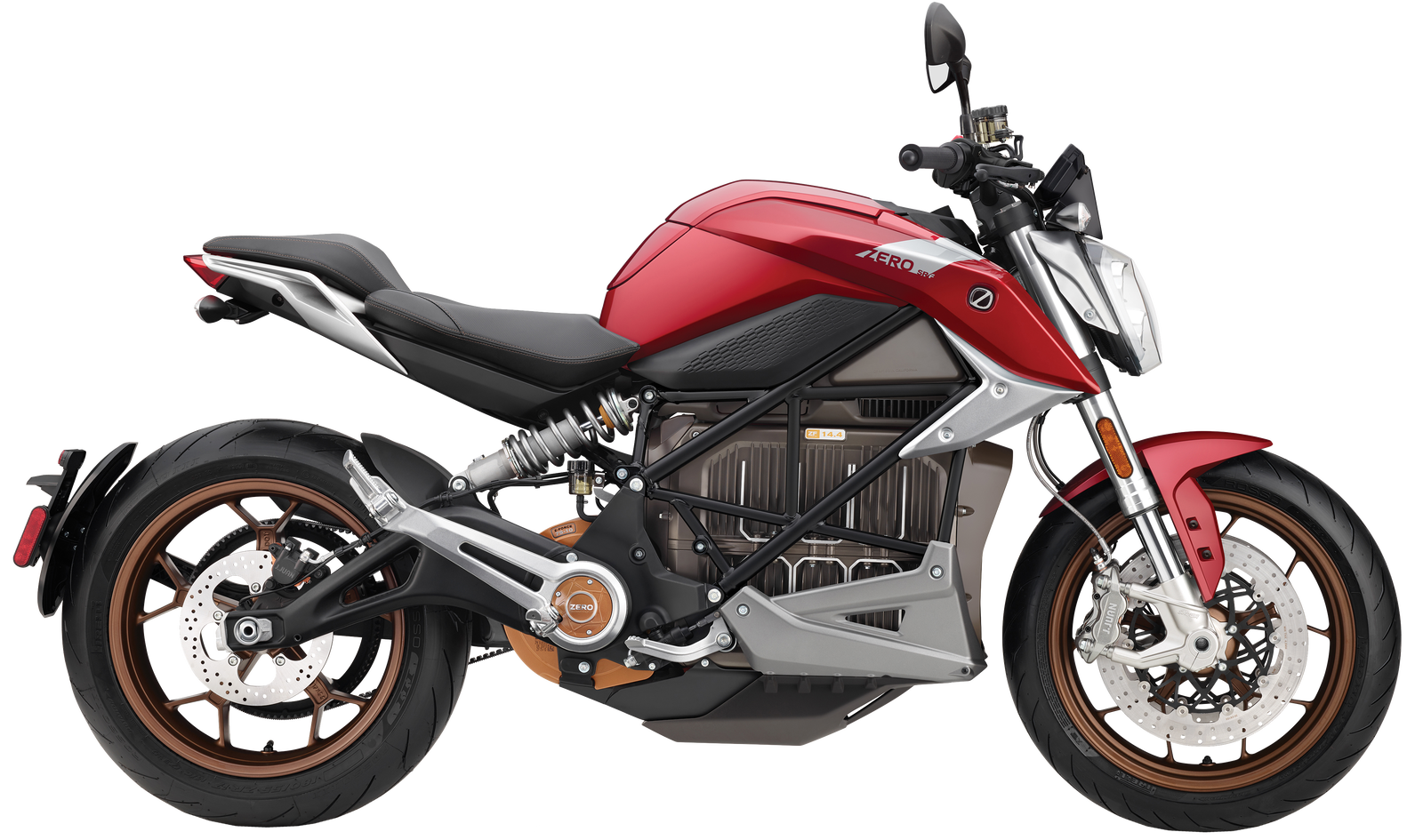 Rød SR-F elmotorsykkel fra Zero hovedbilde