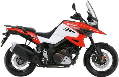 V-strom DL1050RCM2 fra Suzuki vist i rød/hvit i studio