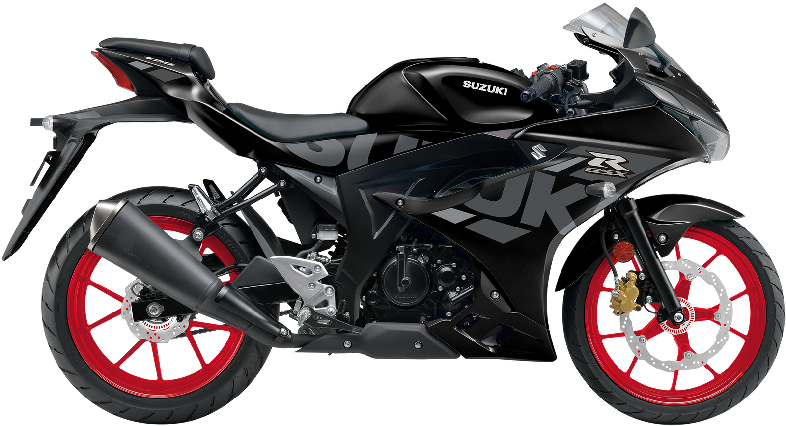 GSX-R125RLXM3 fra Suzuki sort studiobilde fra side