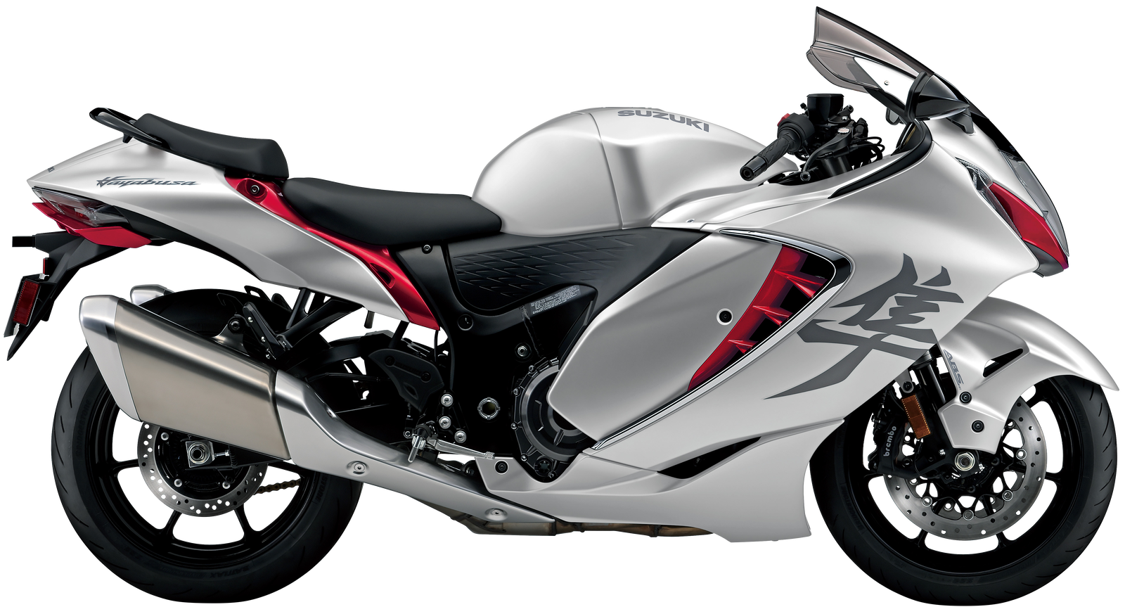 Studiobilde av Suzuki Hayabusa GSX1300RR sølv hovedbilde