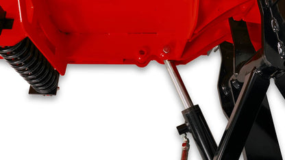 Nærbilde av plogens justerbare armer på Impact V-bladet snøskjær