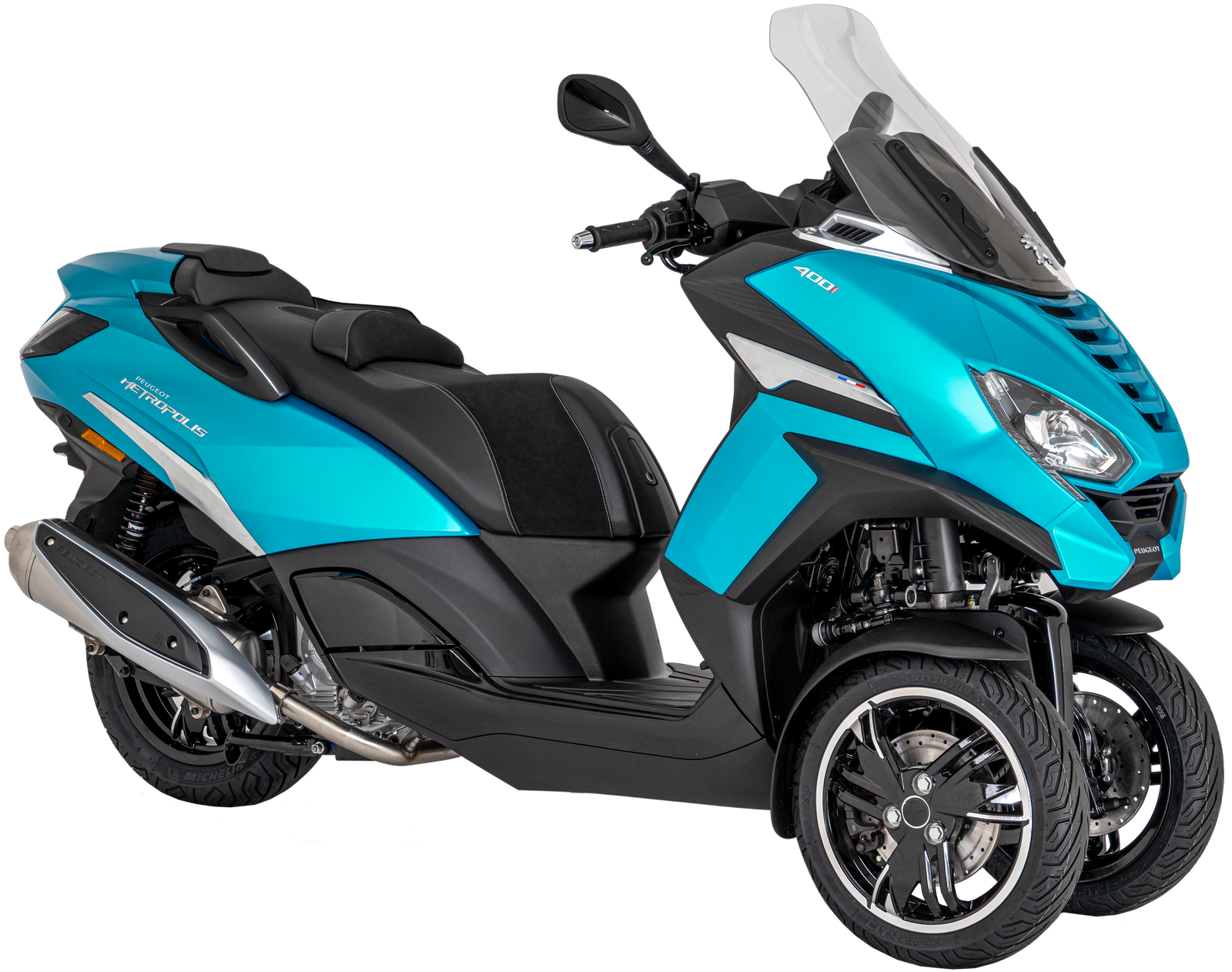 Blå Metropolis fra Peugeot hovedbilde i studio